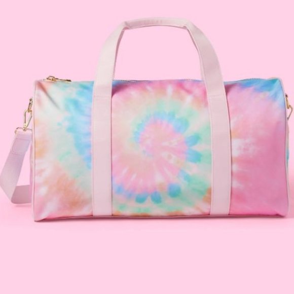 NWT Stoney Clover Lane x Target Rainbow Tie-Dye Duffle Bag + STUFF Patch - Picture 2 of 5